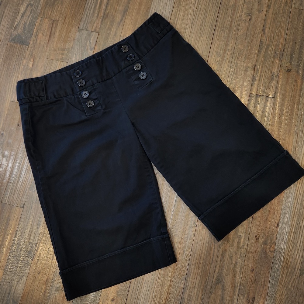 VTG Y2K‎ Skater Punk Preppy Charlotte Russe Size 11 Black Knee Length Shorts